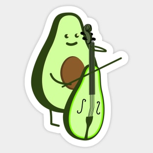 Avocado with cello Sticker